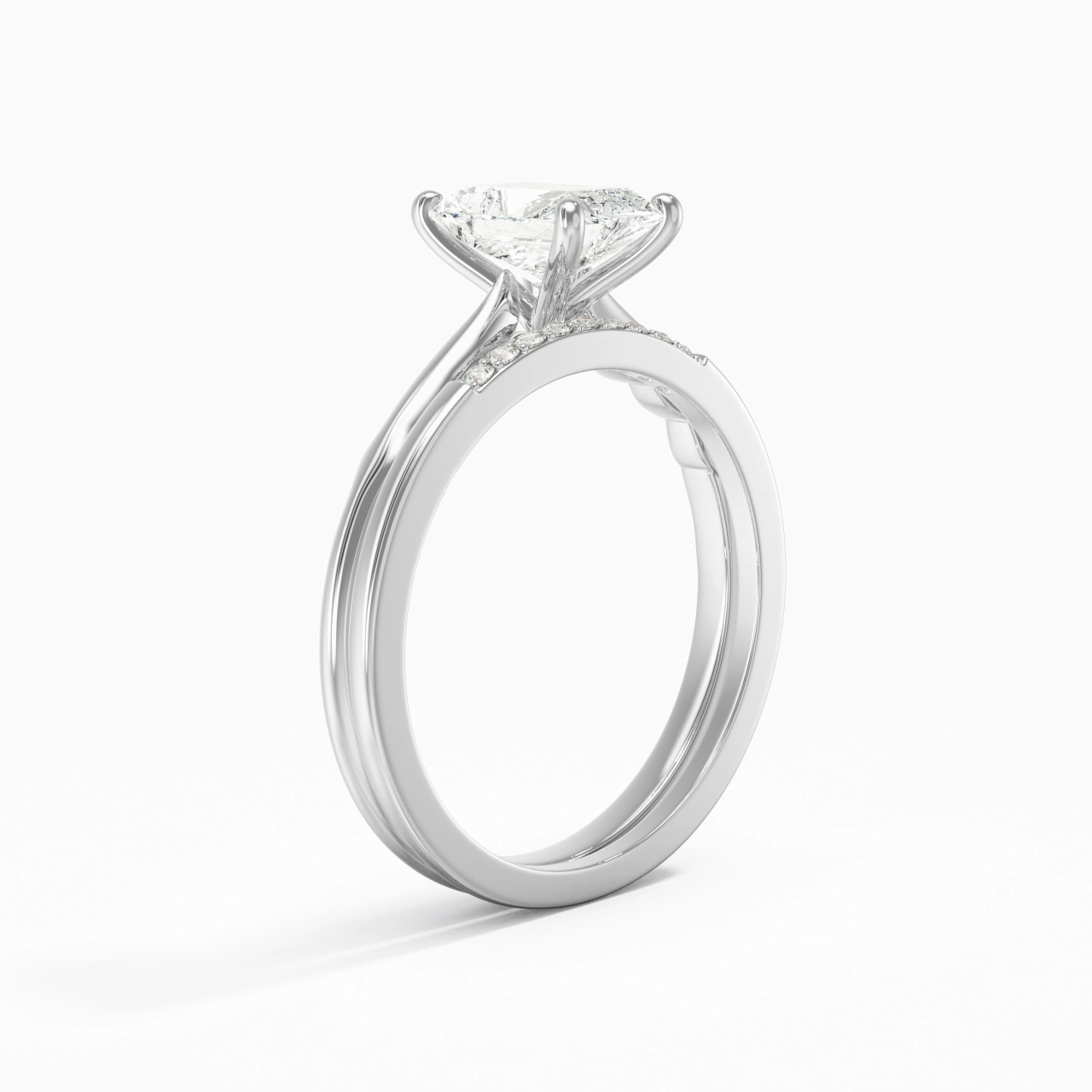 925 Sterling Silver Moissanite Bridal Set