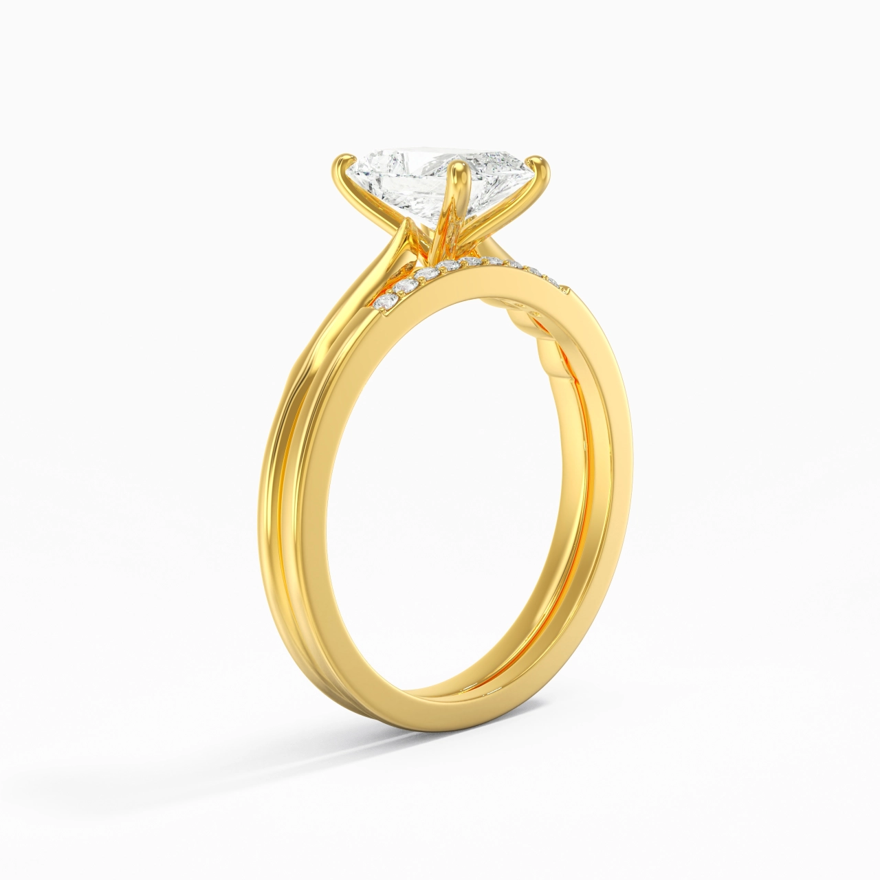 14K Gold Moissanite Bridal Set
