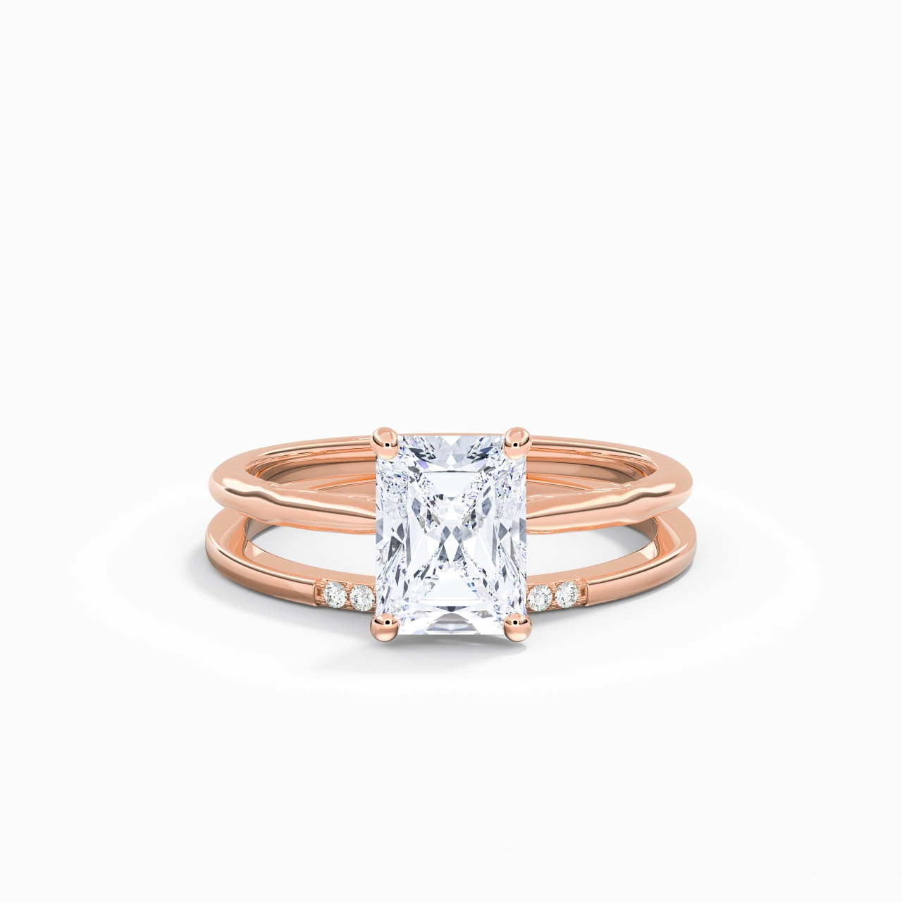 18K Rose Gold Moissanite Bridal Set
