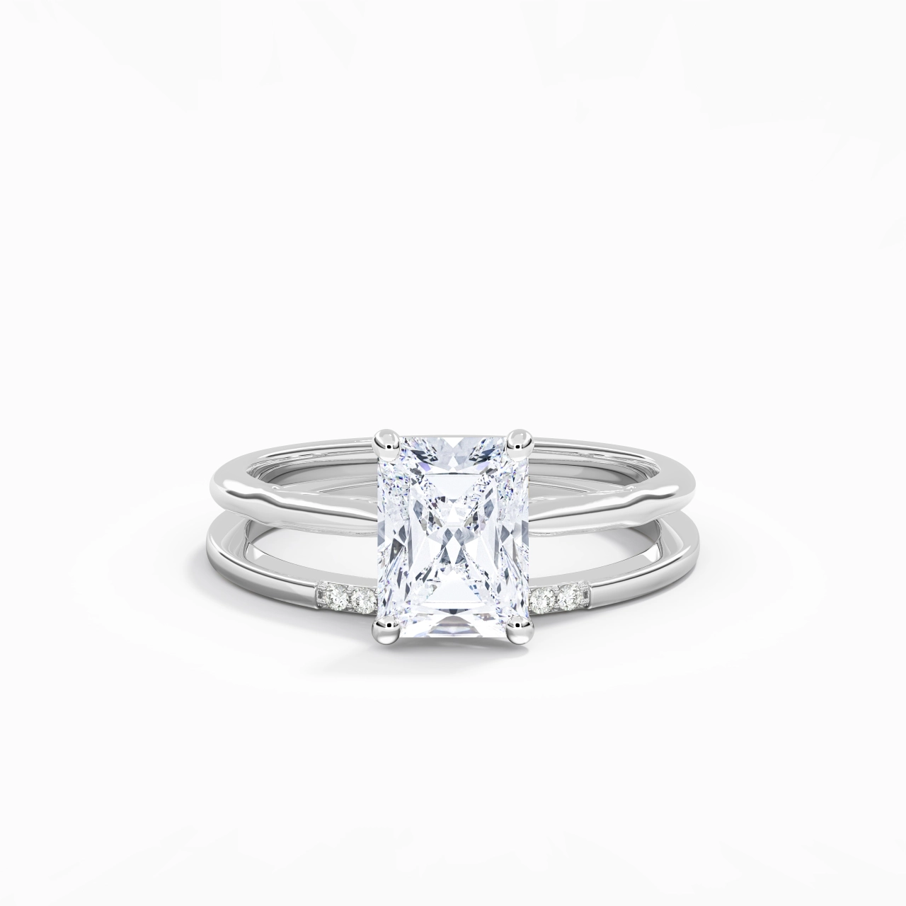 925 Sterling Silver Moissanite Bridal Set