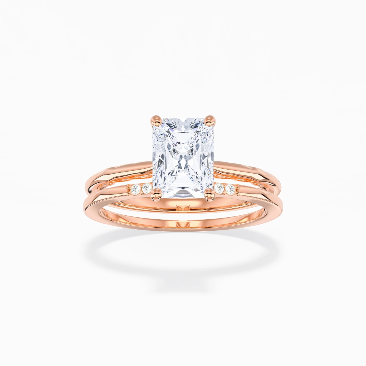 18K Rose Gold Moissanite Bridal Set