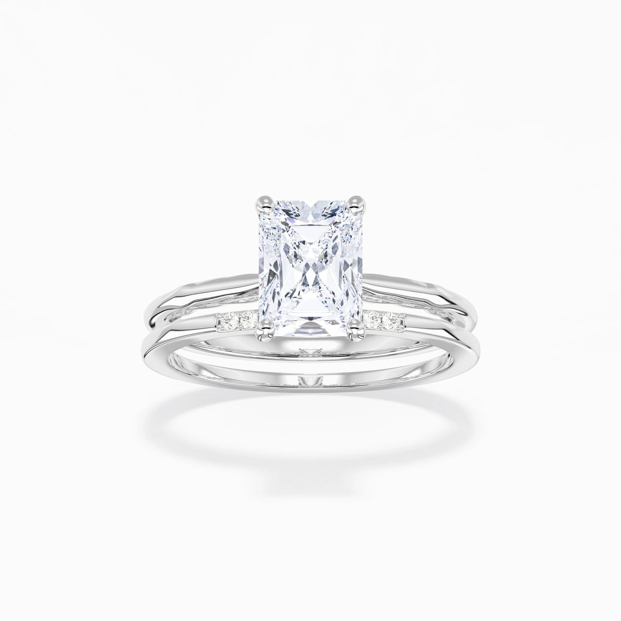 925 Sterling Silver Moissanite Bridal Set