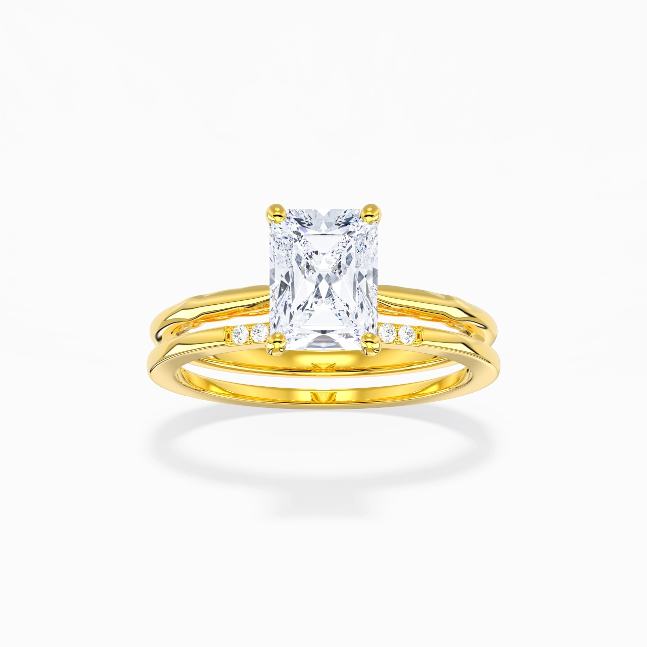 Or 18 carats Moissanite Ensemble nuptial