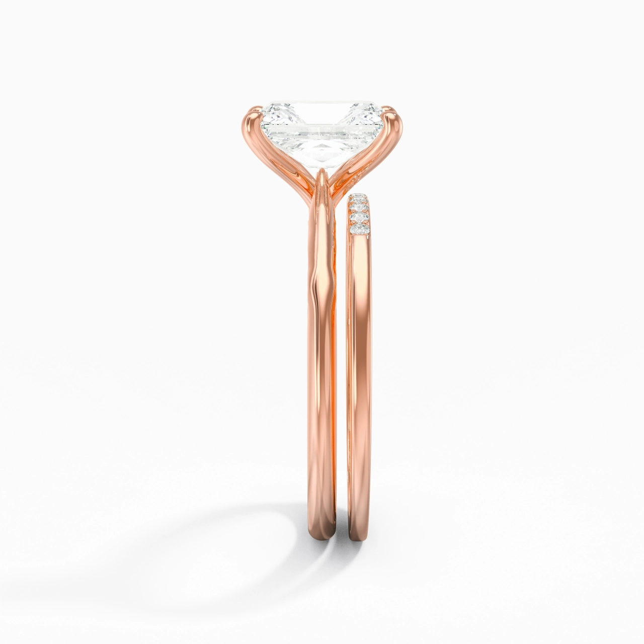 18K Rose Gold Moissanite Bridal Set