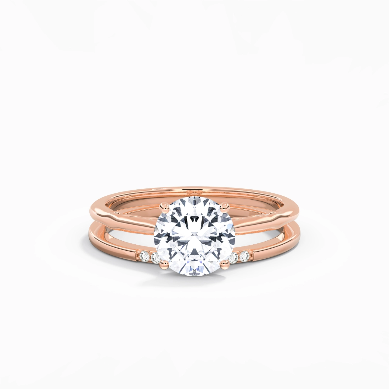 18K Rose Gold Moissanite Bridal Set