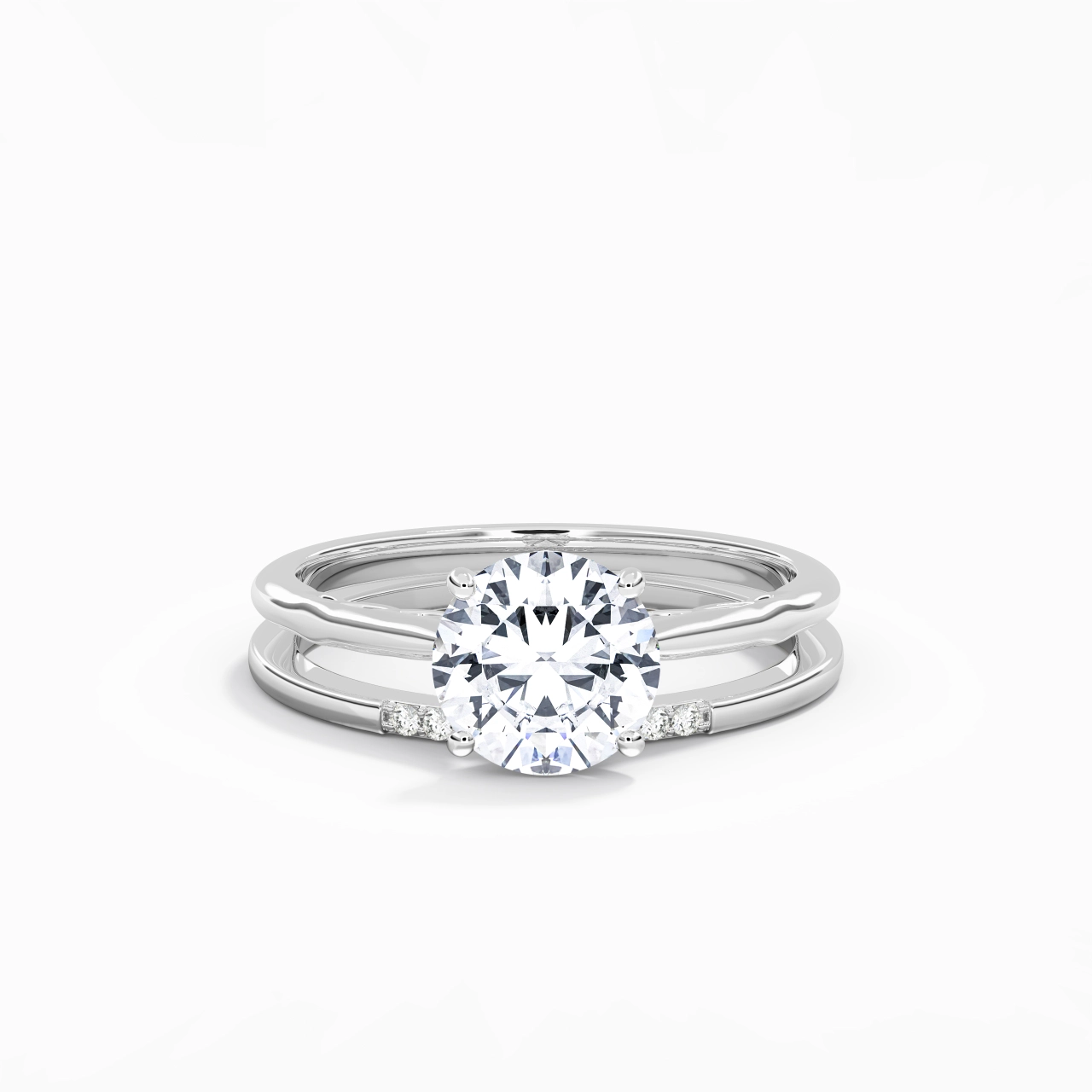 18K White Gold Moissanite Bridal Set