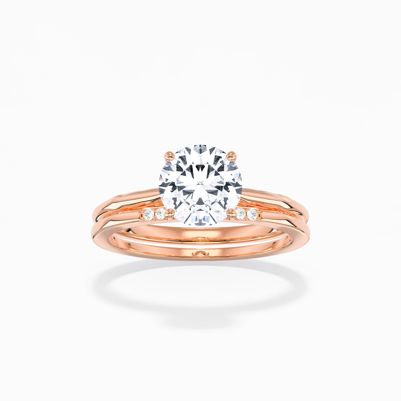 18K Rose Gold Moissanite Bridal Set