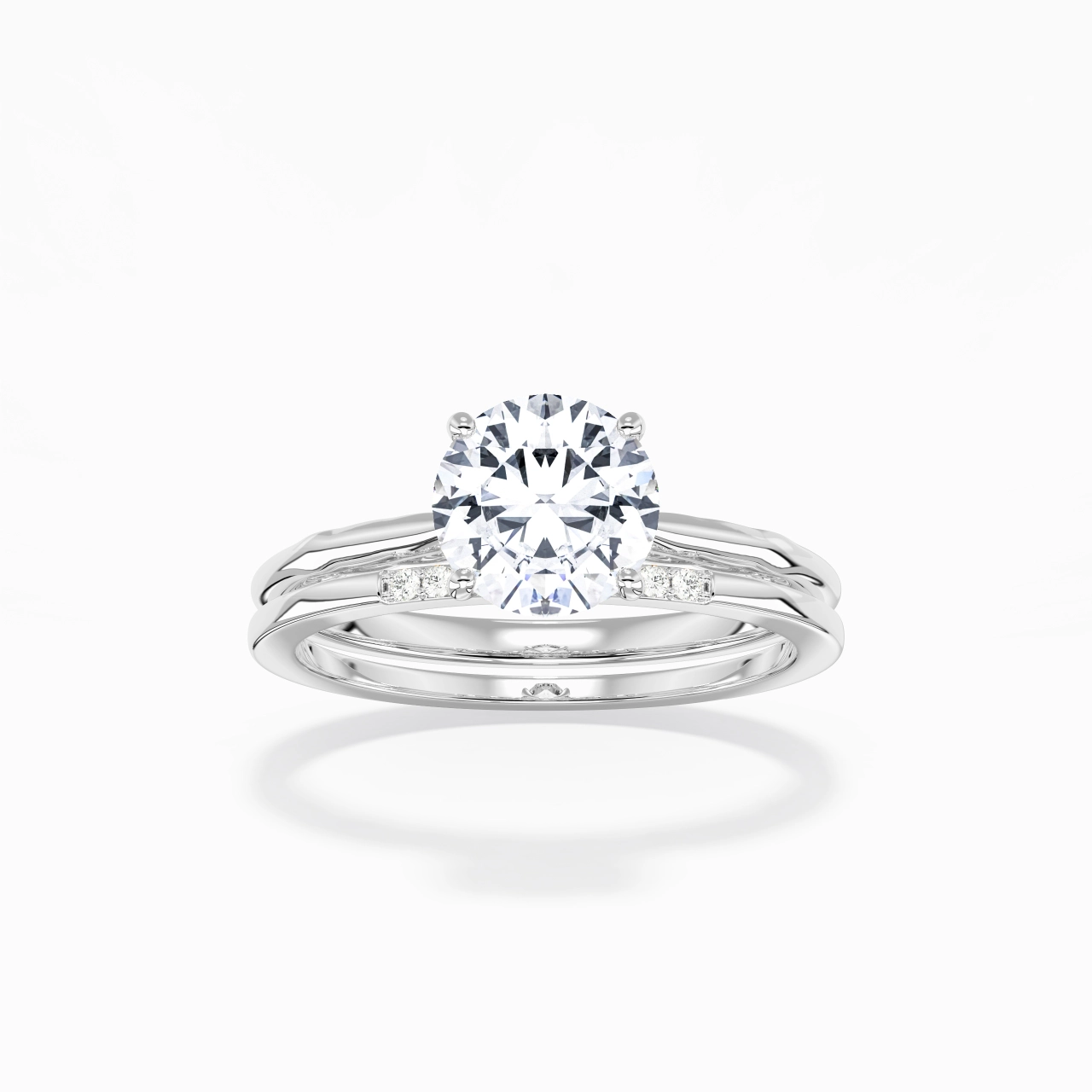 18K White Gold Moissanite Bridal Set