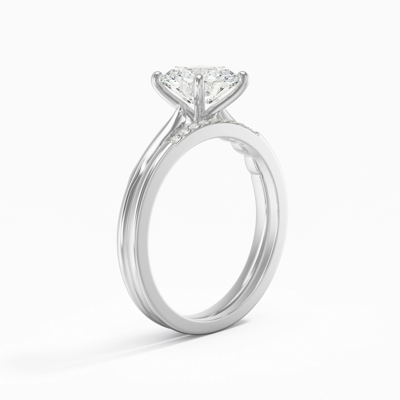 18K White Gold Moissanite Bridal Set