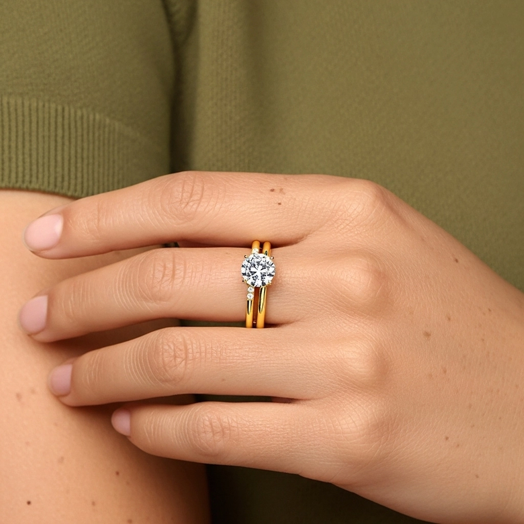 925 Sterling Silver Moissanite Bridal Set