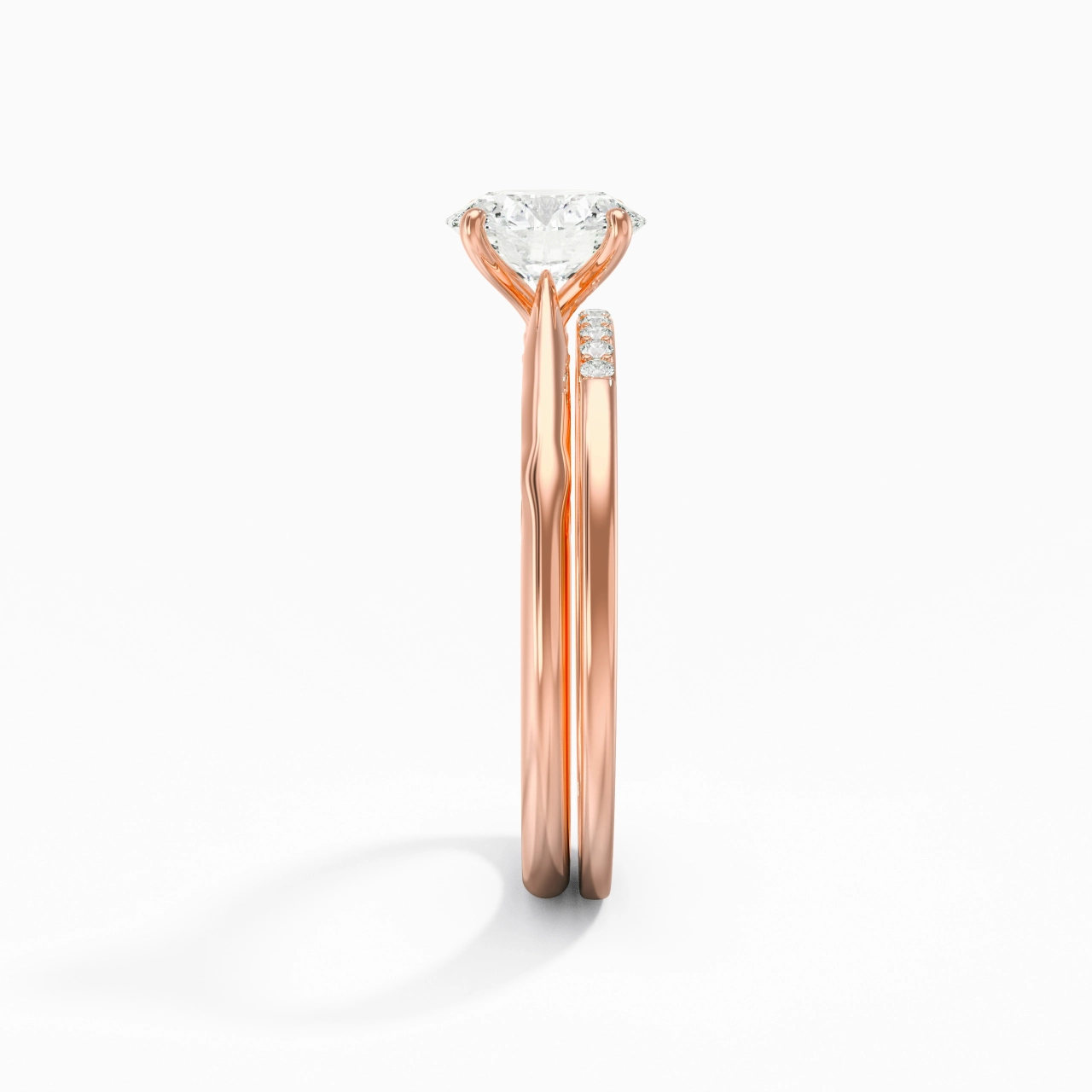 18K Rose Gold Moissanite Bridal Set