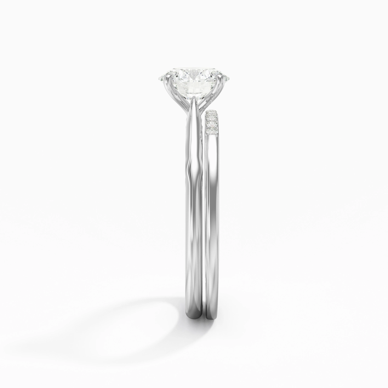 Or blanc 14 carats Moissanite Ensemble nuptial