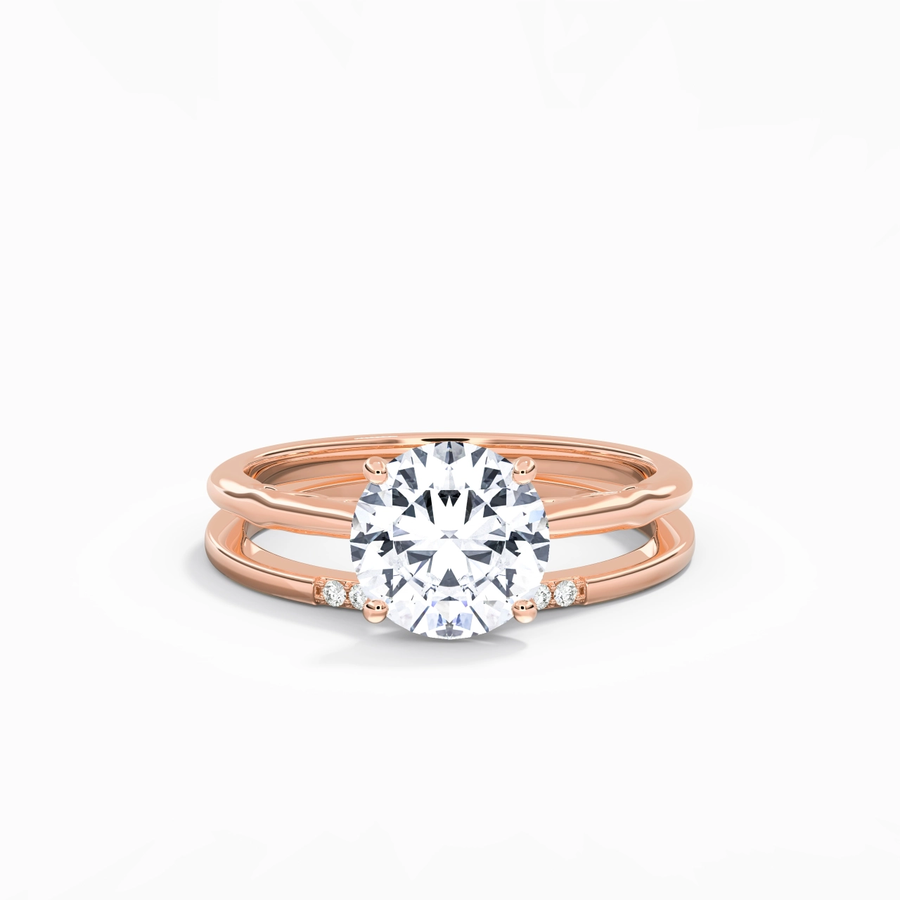 18K Rose Gold Moissanite Bridal Set