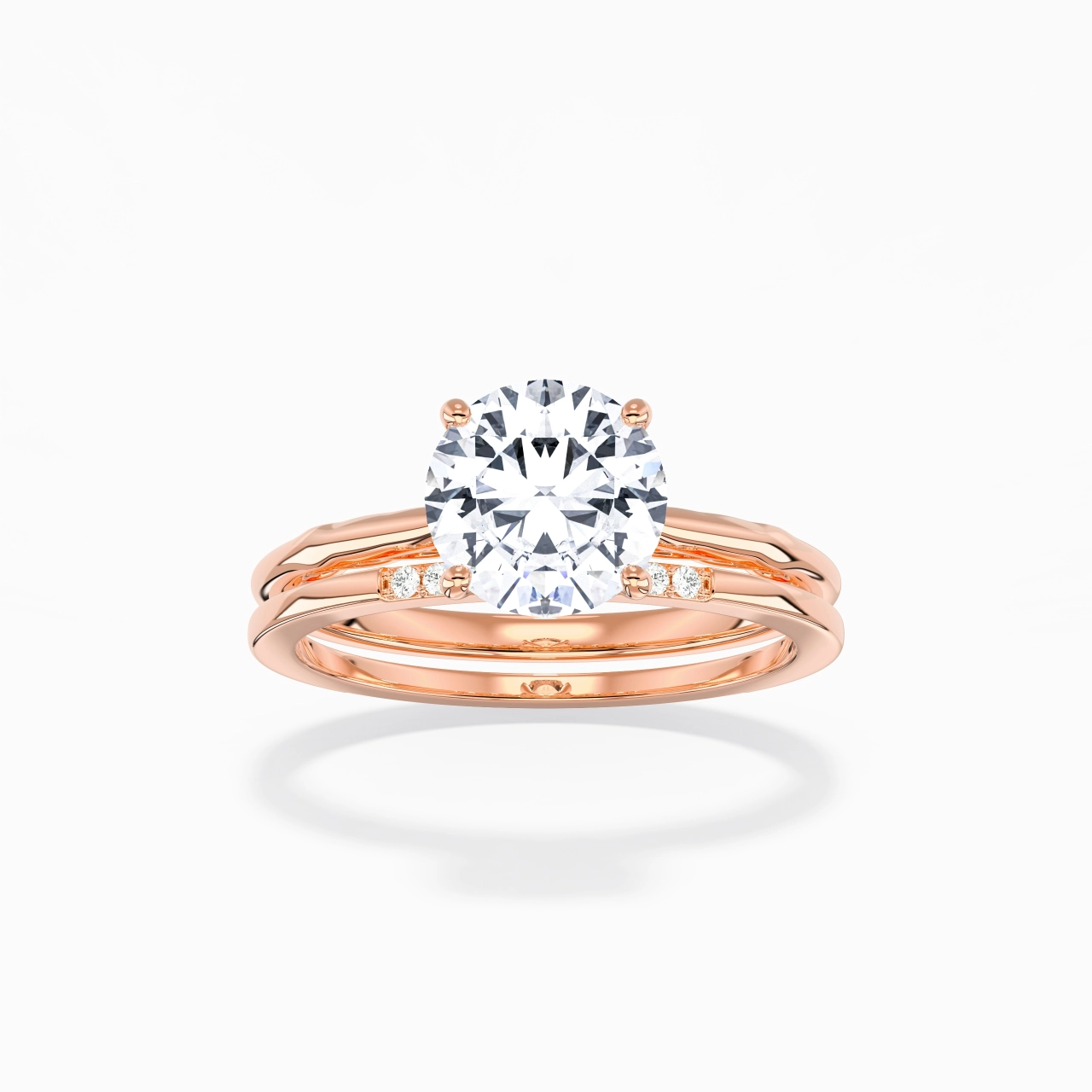 18K Rose Gold Moissanite Bridal Set