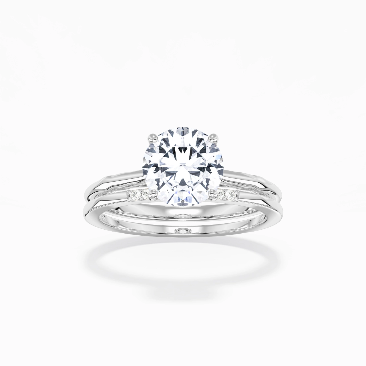 18K White Gold Moissanite Bridal Set