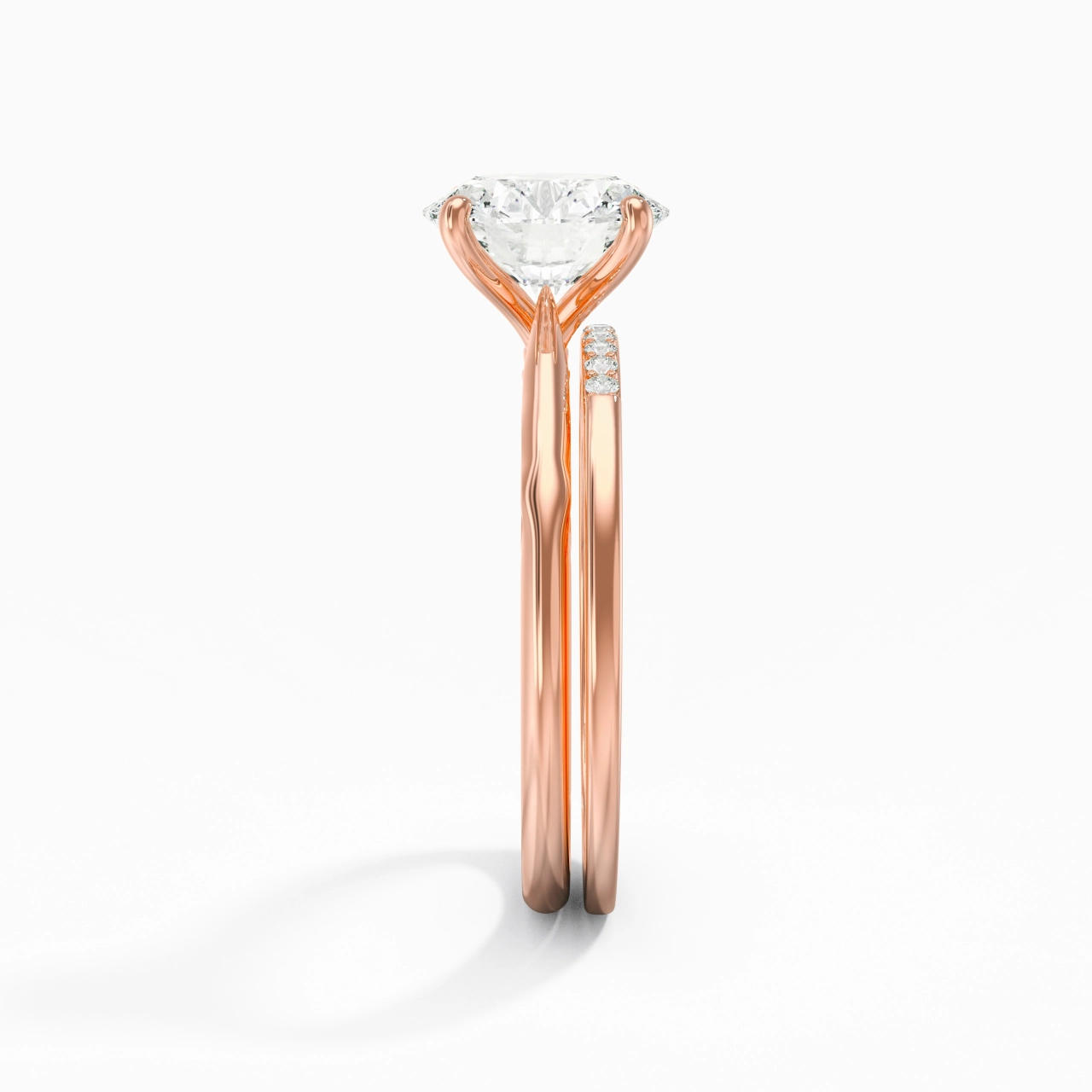18K Rose Gold Moissanite Bridal Set