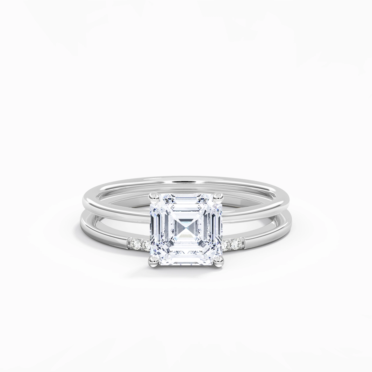 1.50ct Moissanite Wedding Ring Set 925 Sterling Silver