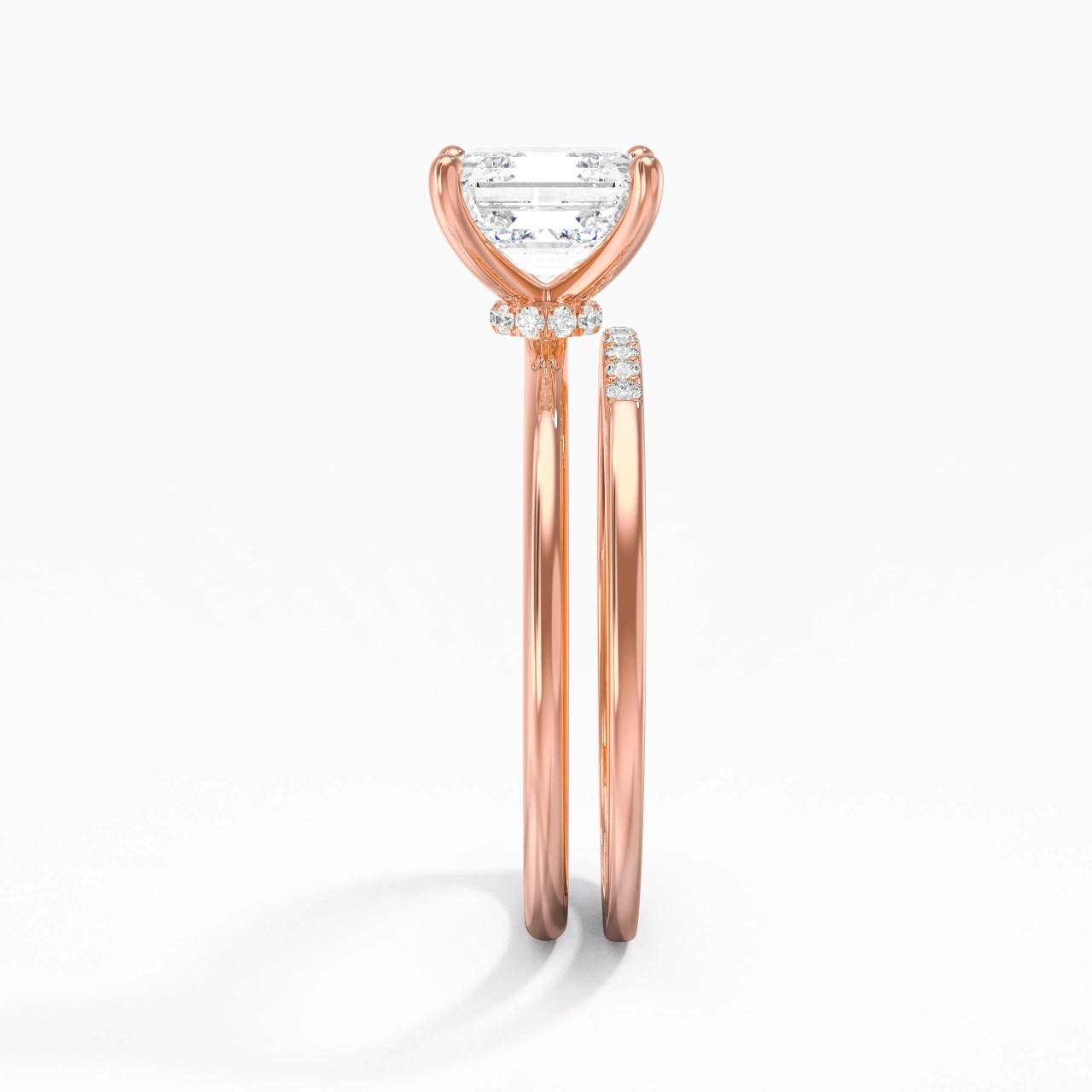 1.50ct Moissanite Wedding Ring Set 18K Rose Gold