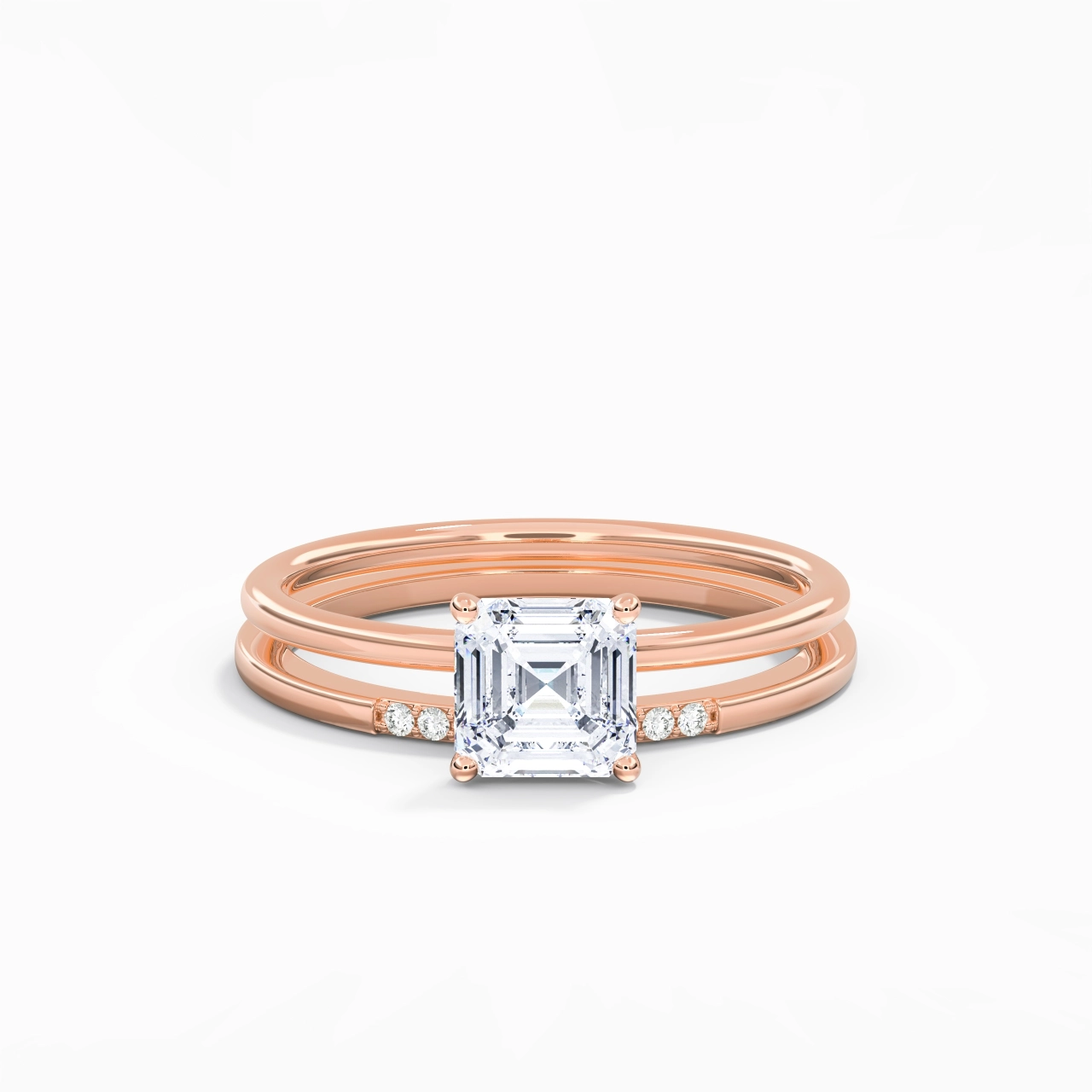 1.00ct Moissanite Ensemble d'alliances Argent sterling 925
