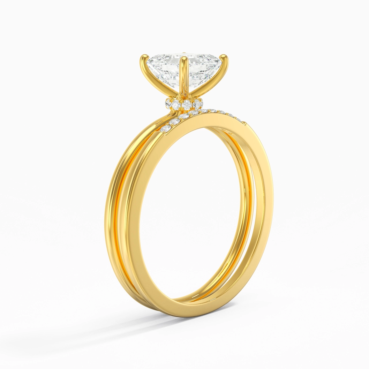 1.00ct Moissanite Wedding Ring Set 18K Gold