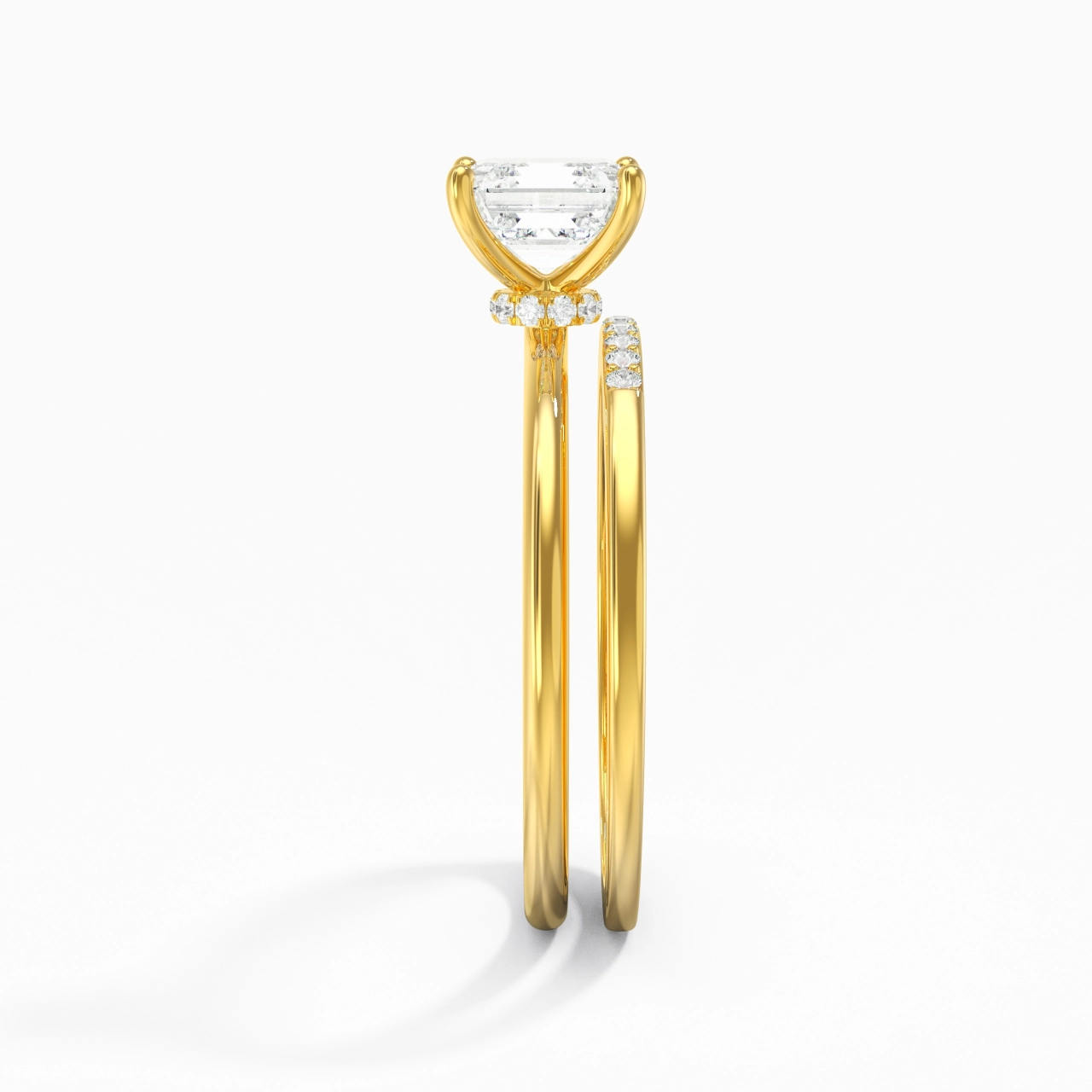 1.00ct Moissanite Wedding Ring Set 18K Gold