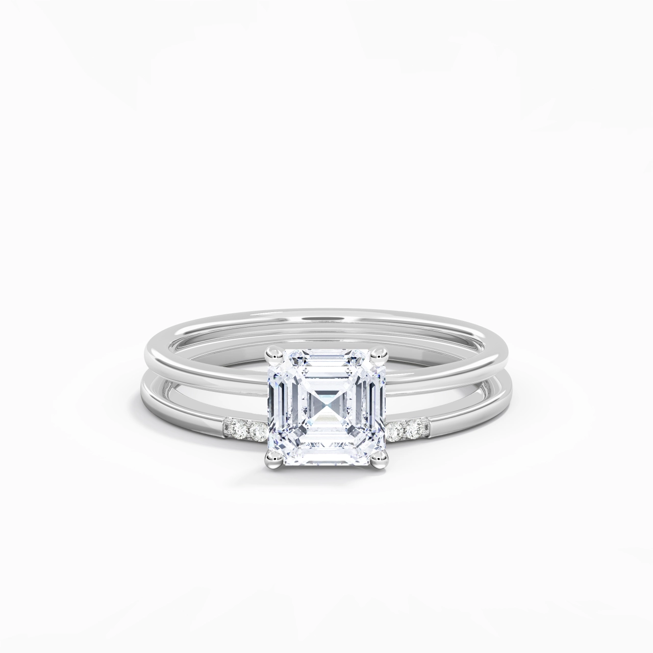 2.00ct Moissanite Wedding Ring Set 925 Sterling Silver