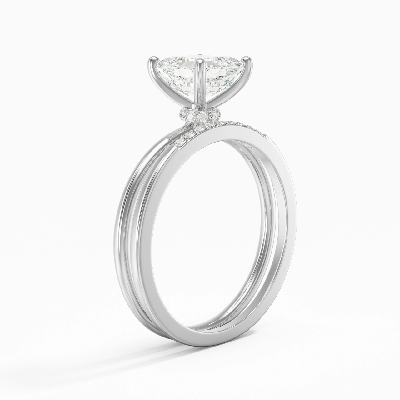 2.00ct Moissanite Wedding Ring Set 925 Sterling Silver