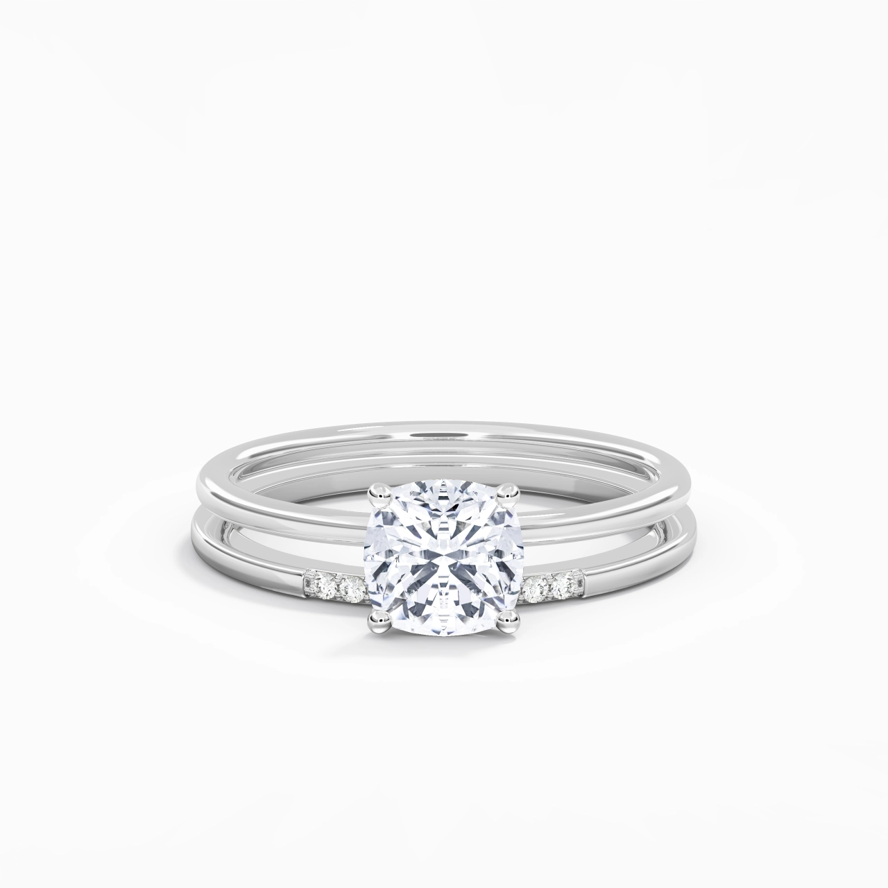 1.50ct Moissanite Wedding Ring Set 925 Sterling Silver