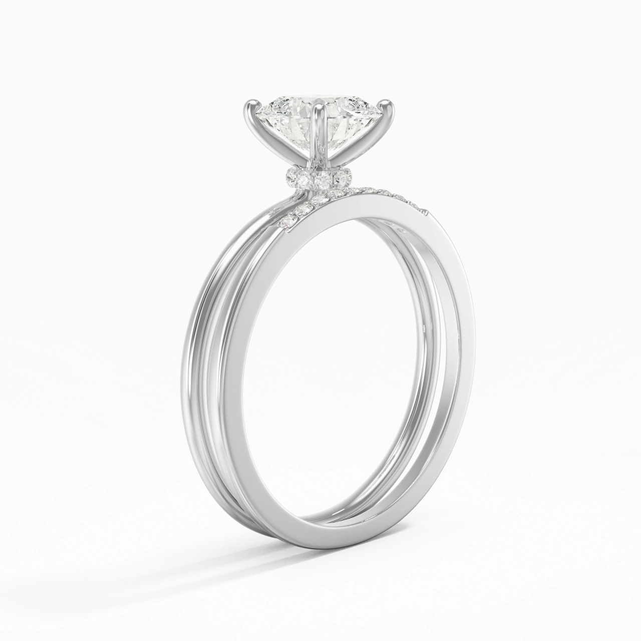 1.50ct Moissanite Wedding Ring Set 925 Sterling Silver