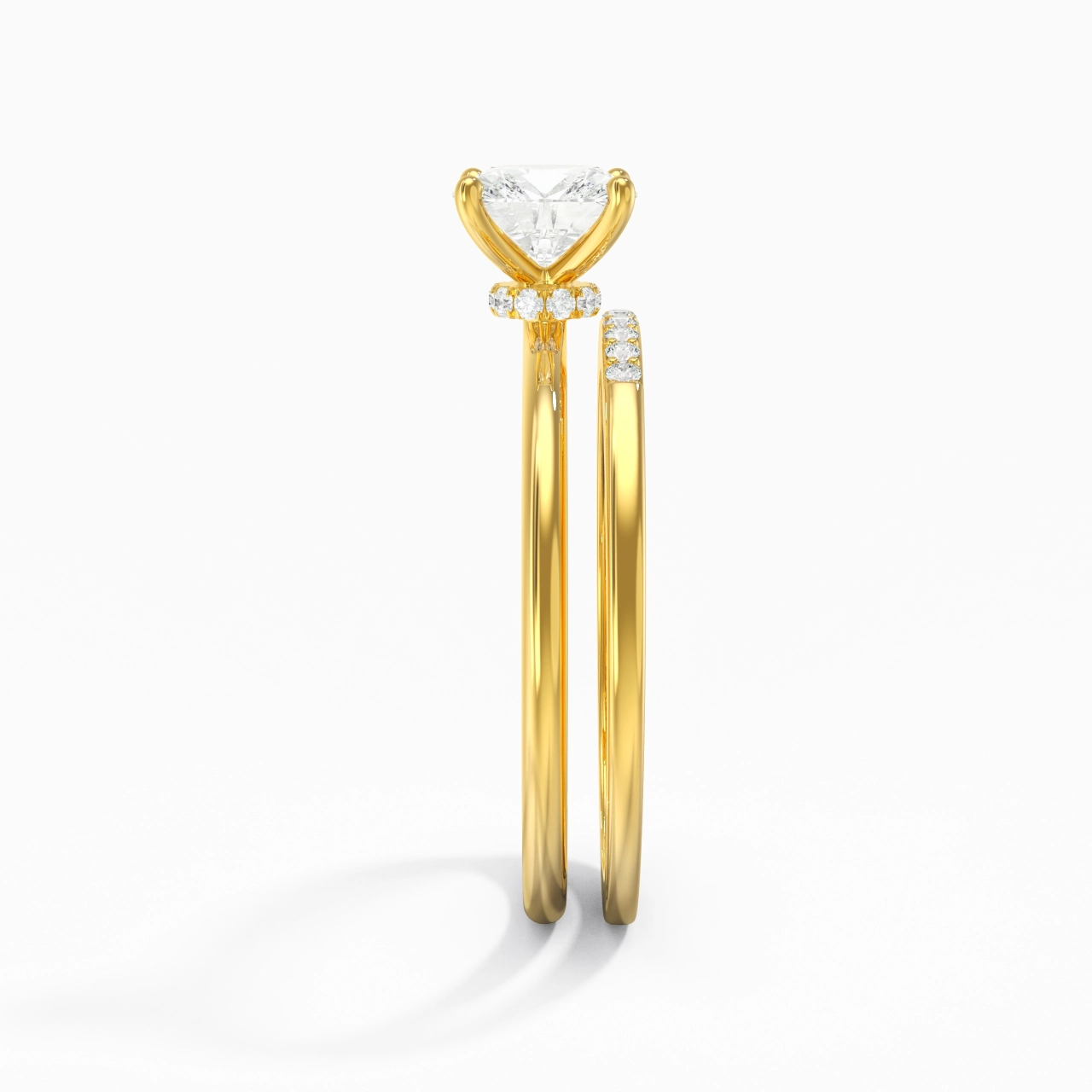 1.00ct Moissanite Wedding Ring Set 14K Gold