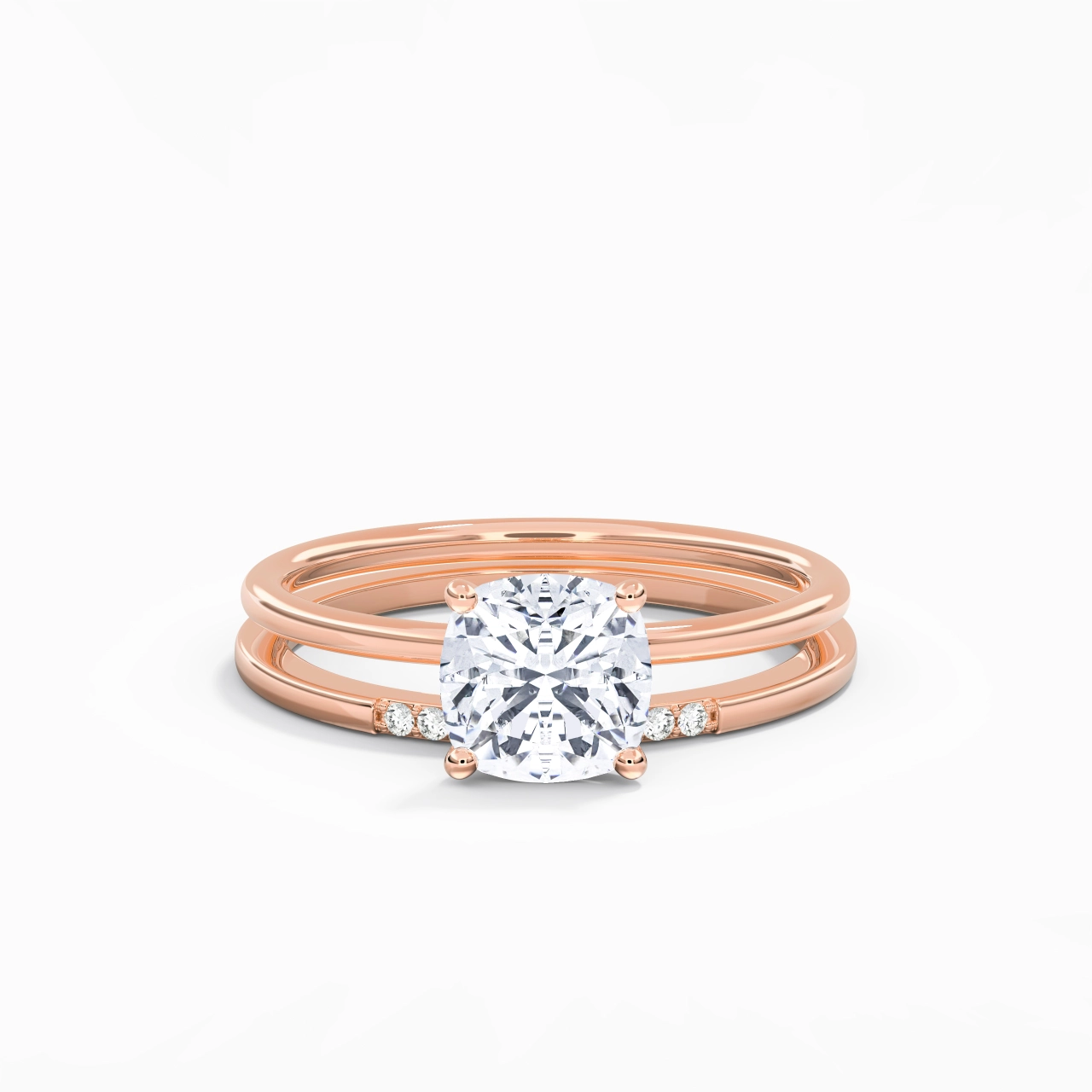 2.00ct Moissanite Wedding Ring Set 14K Rose Gold
