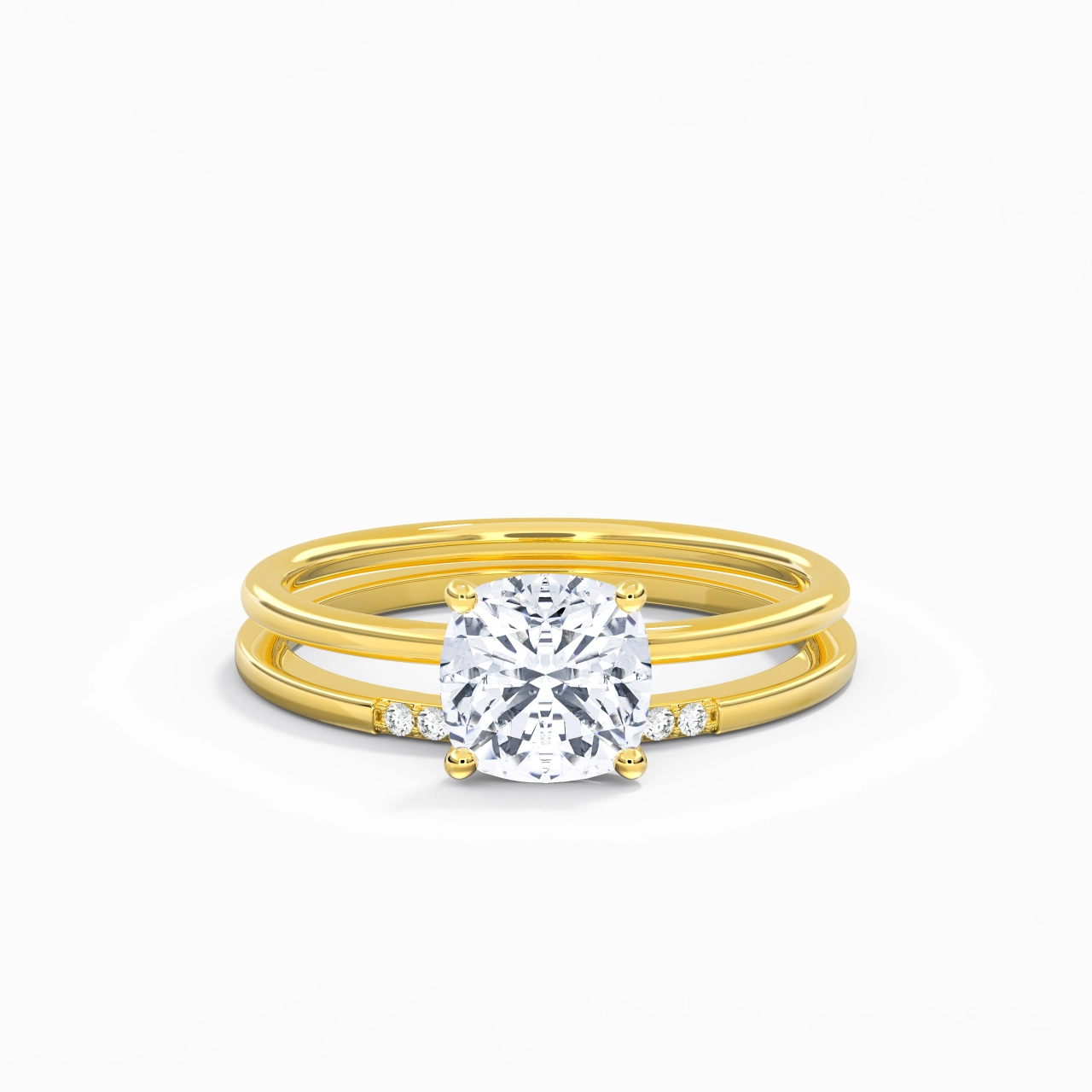 2.00ct Moissanite Wedding Ring Set 18K Gold