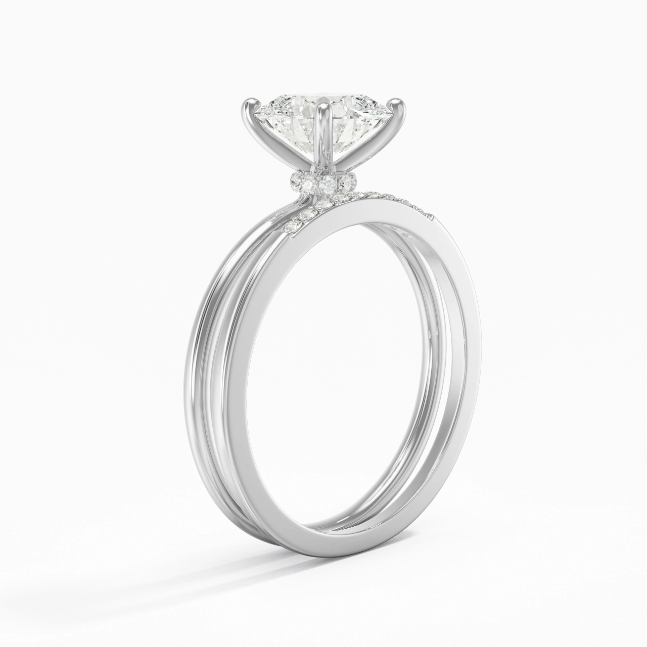 2.00ct Moissanite Wedding Ring Set 925 Sterling Silver