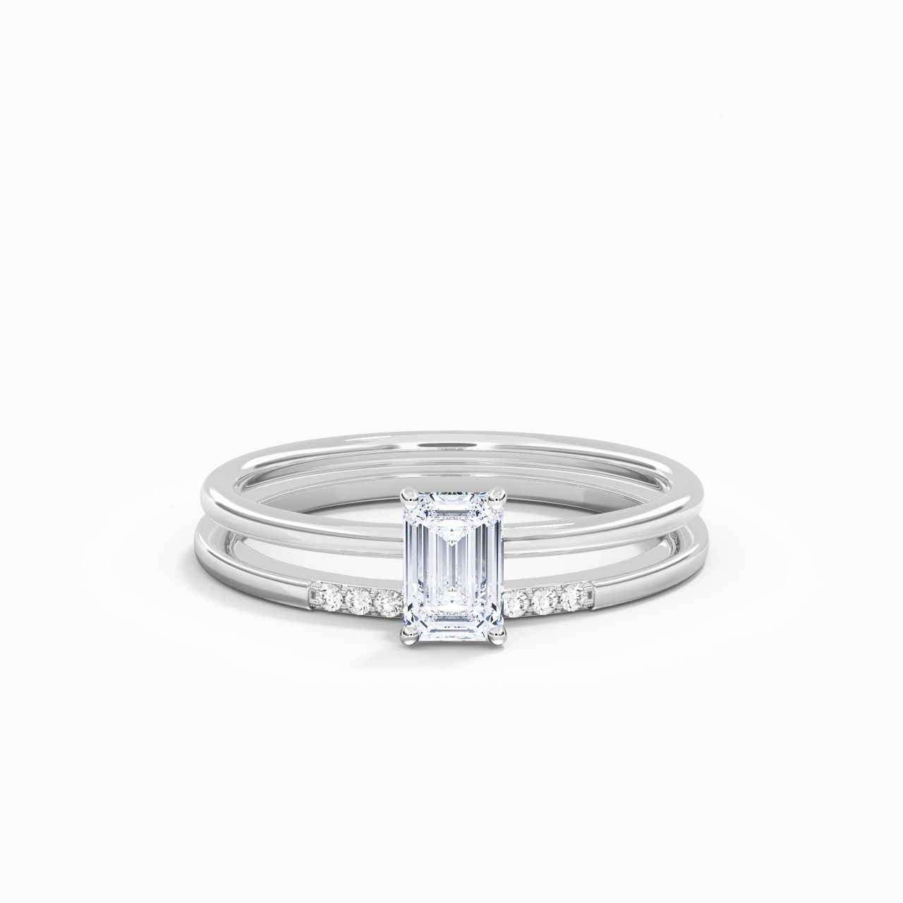 0.80ct Moissanite Wedding Ring Set 925 Sterling Silver