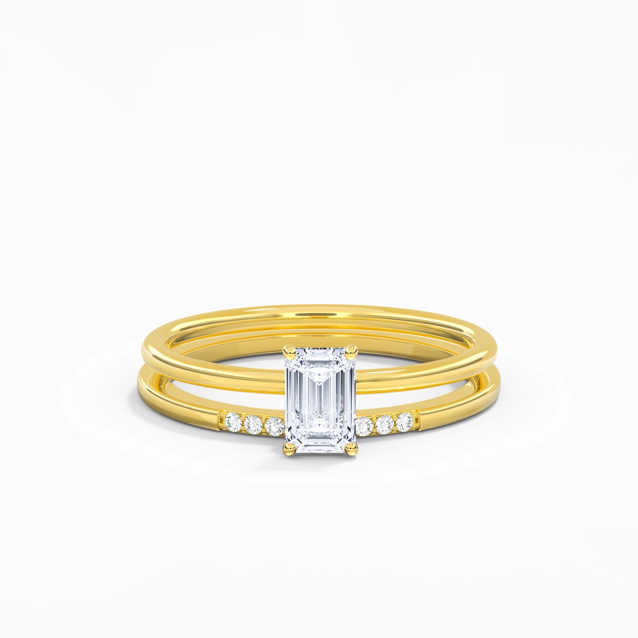 0.80ct Moissanite Wedding Ring Set 18K Gold