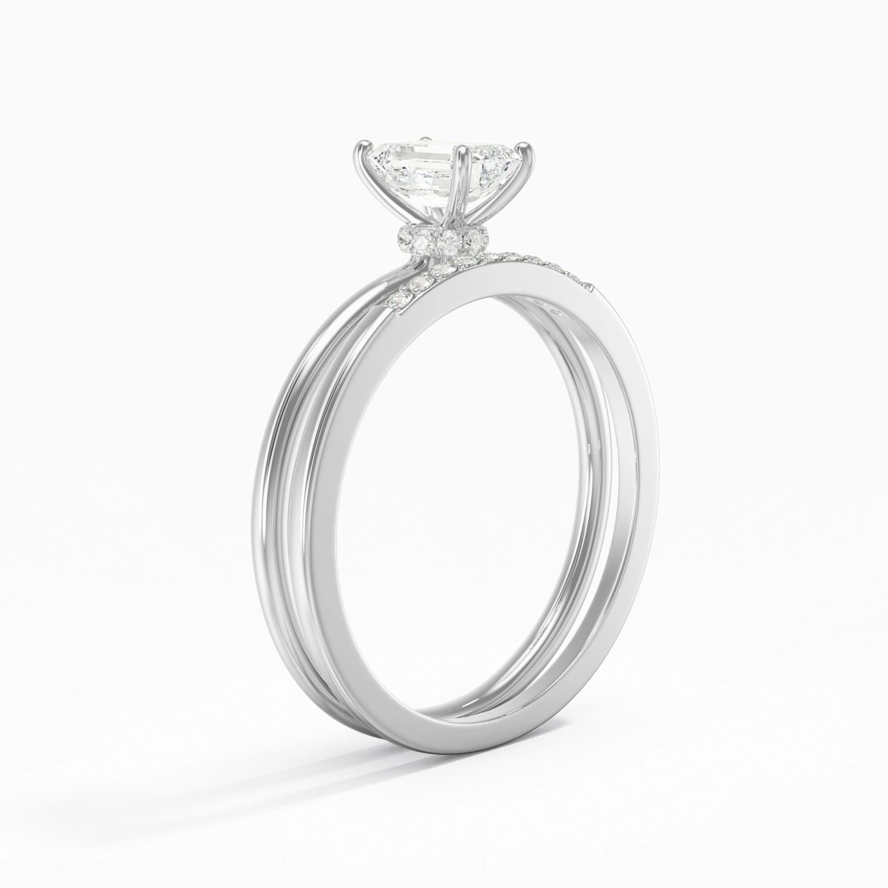 0.80ct Moissanite Wedding Ring Set 925 Sterling Silver