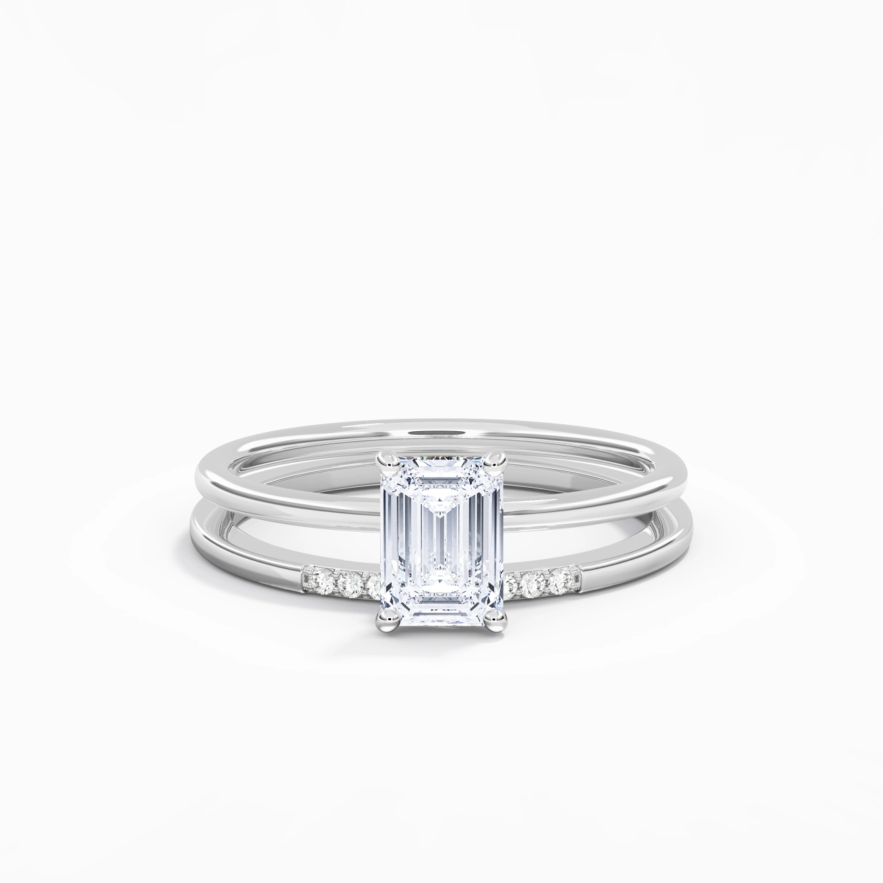 1.00ct Moissanite Wedding Ring Set 925 Sterling Silver