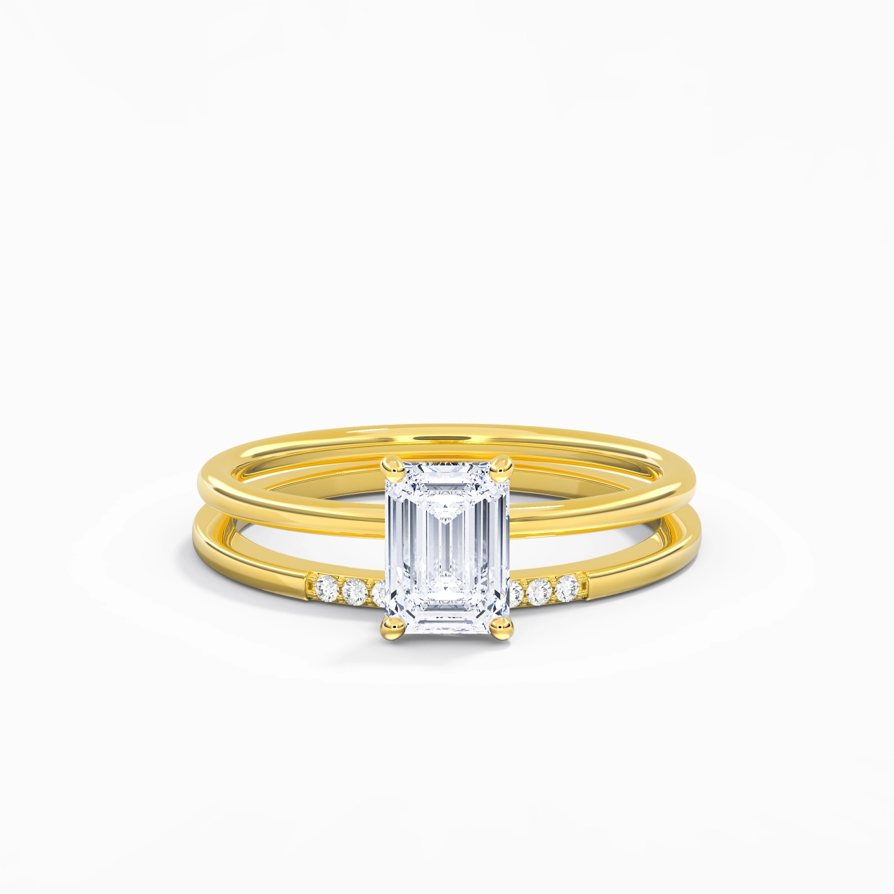 1.00ct Moissanite Wedding Ring Set 18K Gold