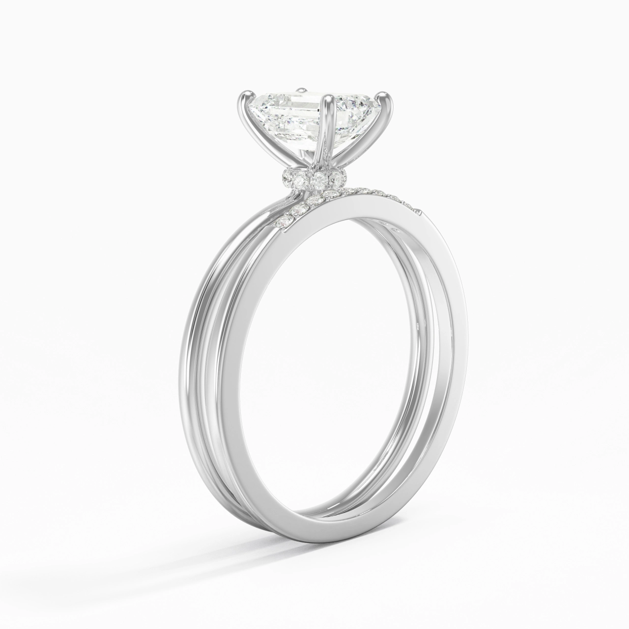 1.00ct Moissanite Wedding Ring Set 925 Sterling Silver