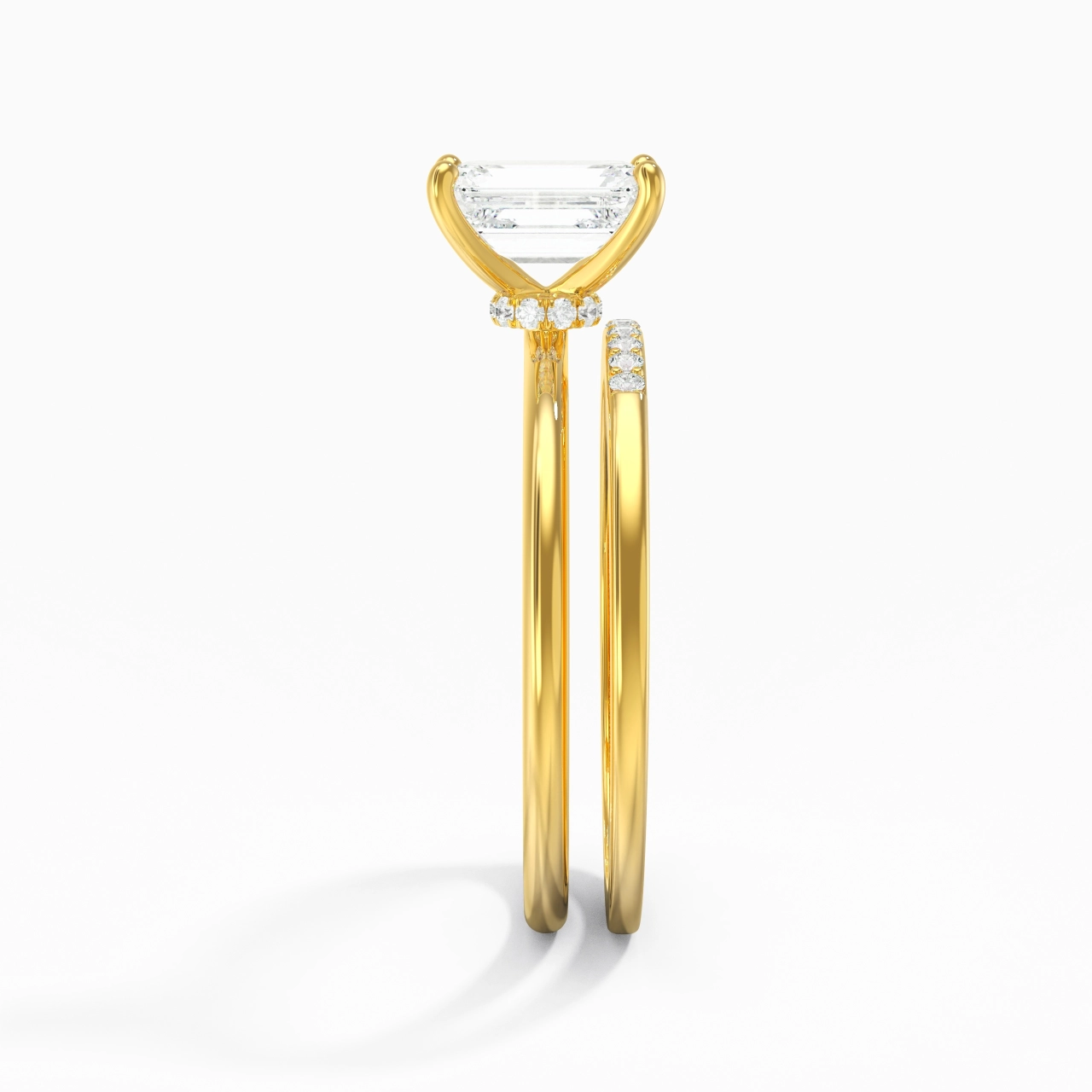 1.00ct Moissanite Wedding Ring Set 18K Gold
