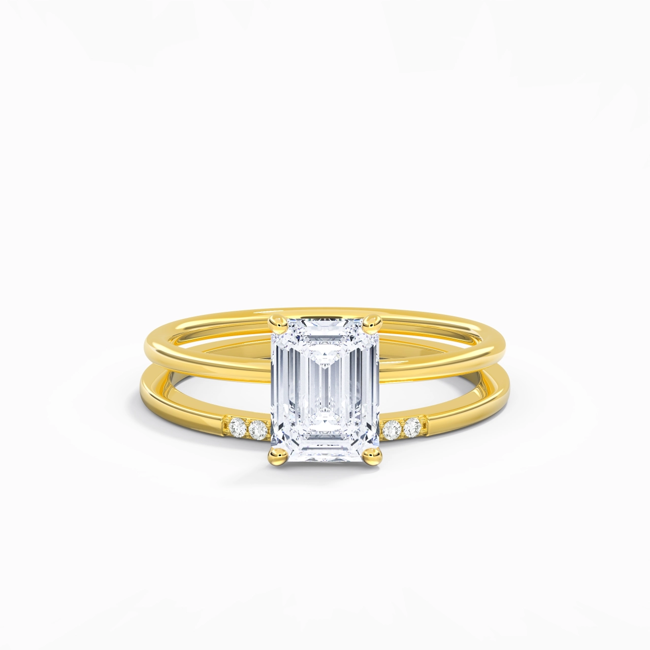 2.00ct Moissanite Wedding Ring Set 18K Gold