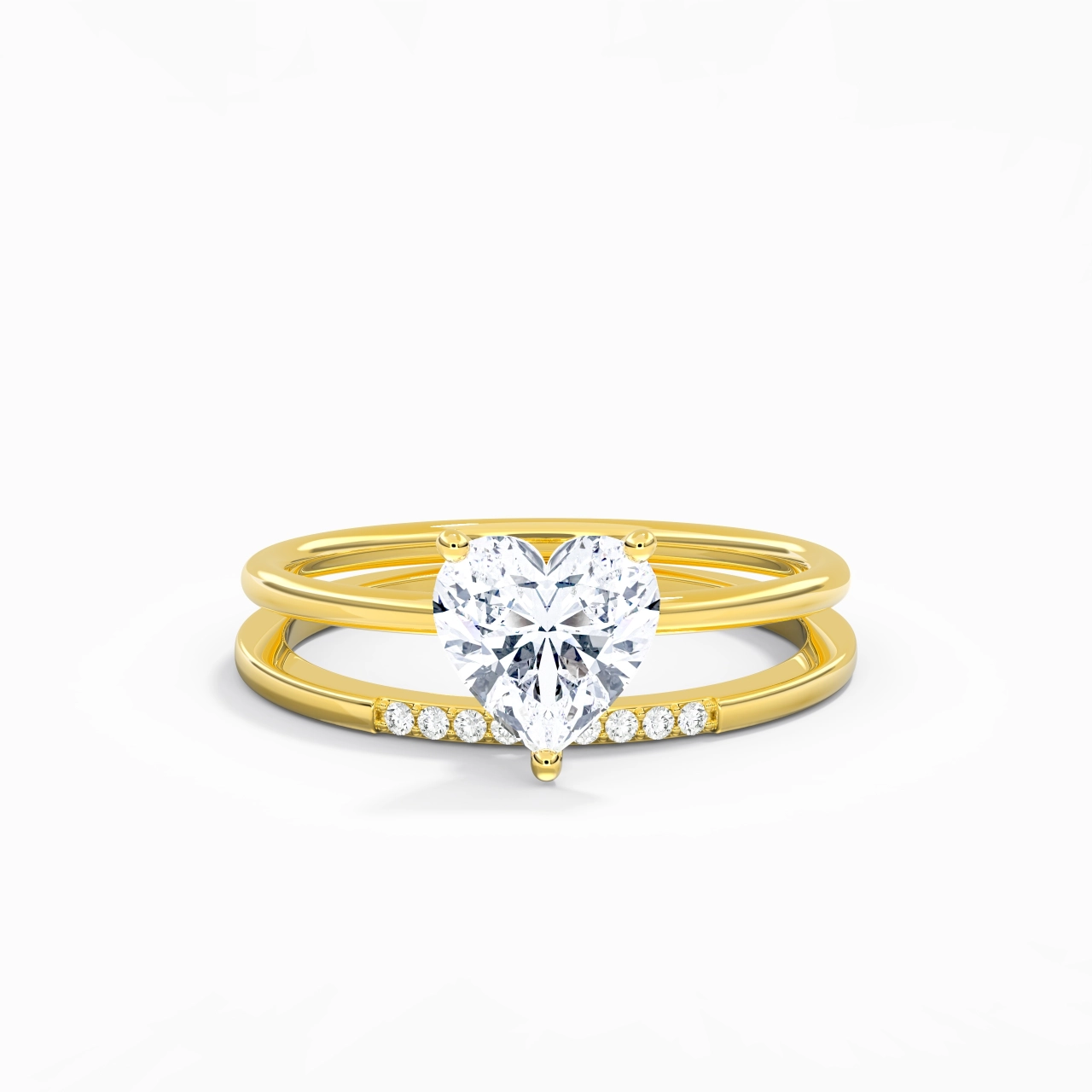 1.50ct Moissanite Wedding Ring Set 18K Gold