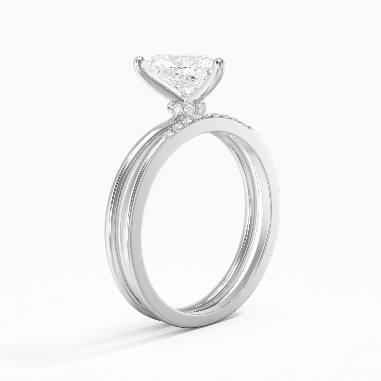 1.50ct Moissanite Ensemble d'alliances Argent sterling 925