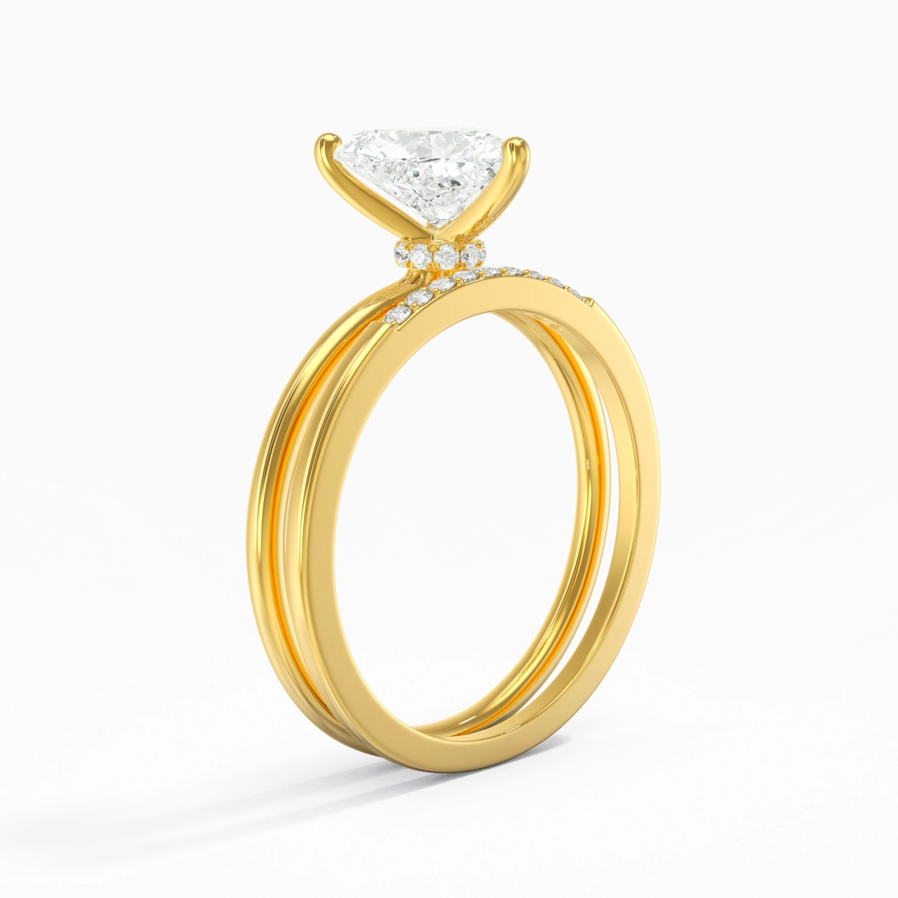 1.50ct Moissanite Wedding Ring Set 18K Gold