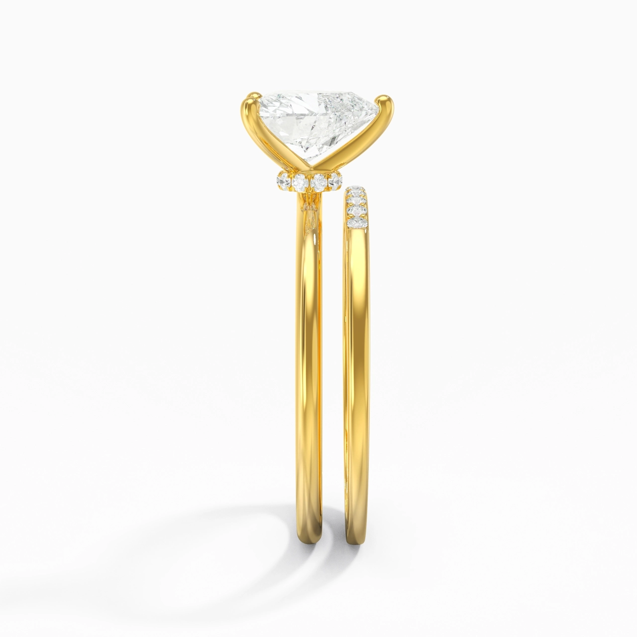 1.50ct Moissanite Wedding Ring Set 18K Gold