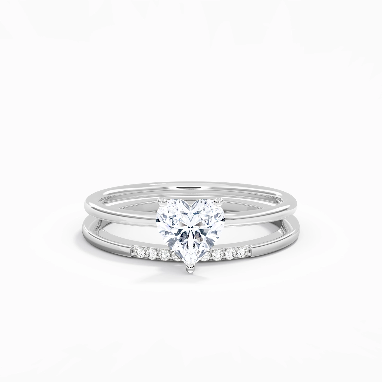1.00ct Moissanite Wedding Ring Set 925 Sterling Silver