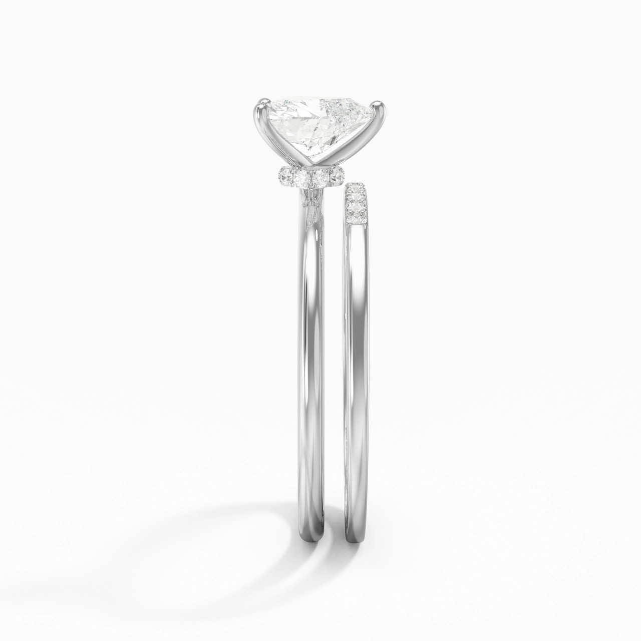 1.00ct Moissanite Wedding Ring Set 925 Sterling Silver
