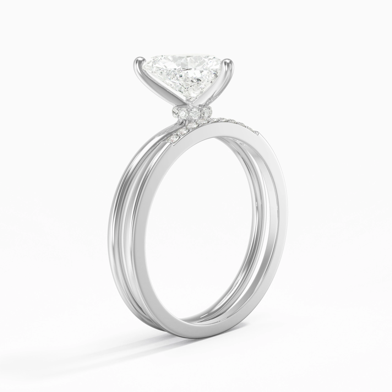 2.00ct Moissanite Ensemble d'alliances Argent sterling 925