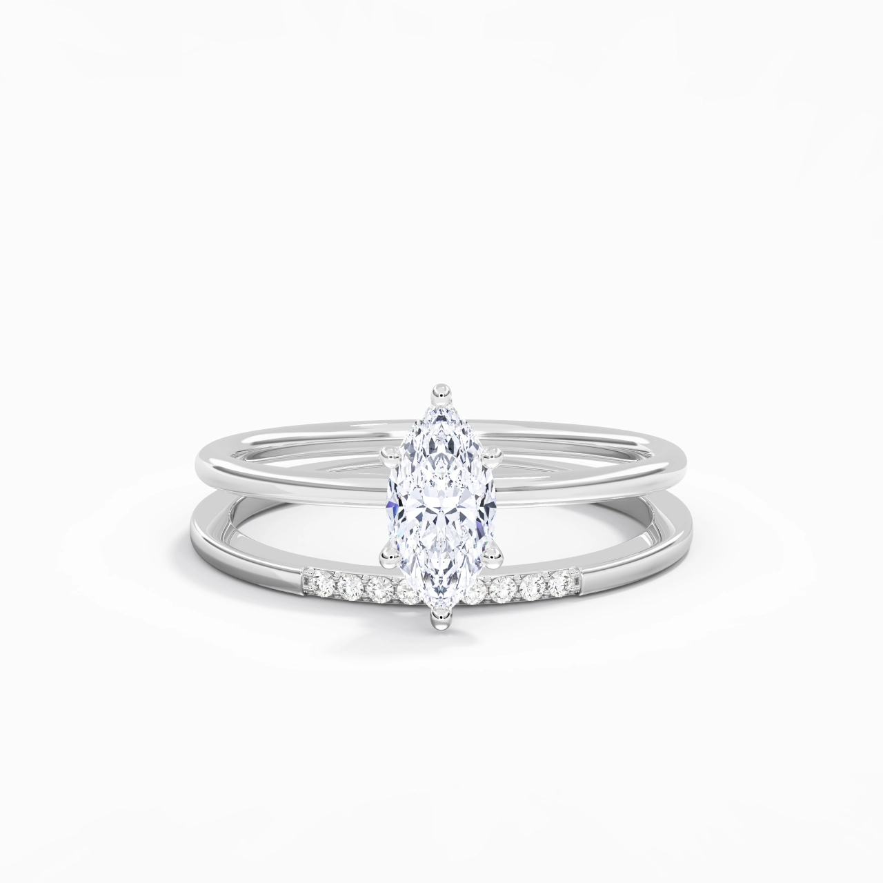 0.80ct Moissanite Wedding Ring Set 925 Sterling Silver