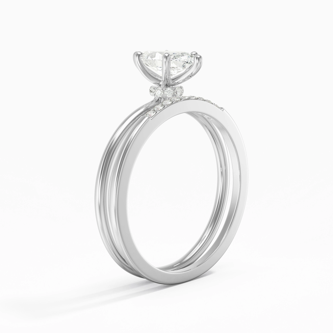 0.80ct Moissanite Wedding Ring Set 925 Sterling Silver